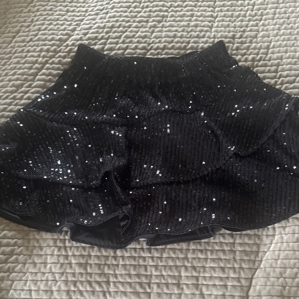 Black Sequin Tiered Mini Skirt - Abercrombie 9/10. Good condition.